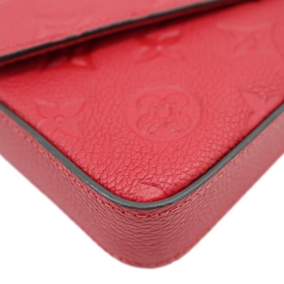 Louis Vuitton Felicie Pochette Monogram Empreinte Crossbody Bag Red - Picture 9 of 15
